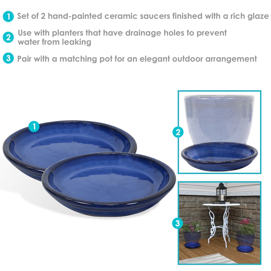 Image 899557_ALTMORE91.jpg, Product 899-557 / Price $77.95 - $138.45, Set of 2 Outdoor Glazed Ceramic Planter Saucers from Sunnydaze Décor on TSC.ca's Home & Garden department