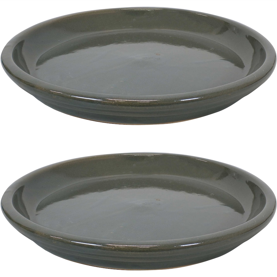Image 899557_ST01.jpg, Product 899-557 / Price $77.95 - $138.45, Set of 2 Outdoor Glazed Ceramic Planter Saucers from Sunnydaze Décor on TSC.ca's Home & Garden department