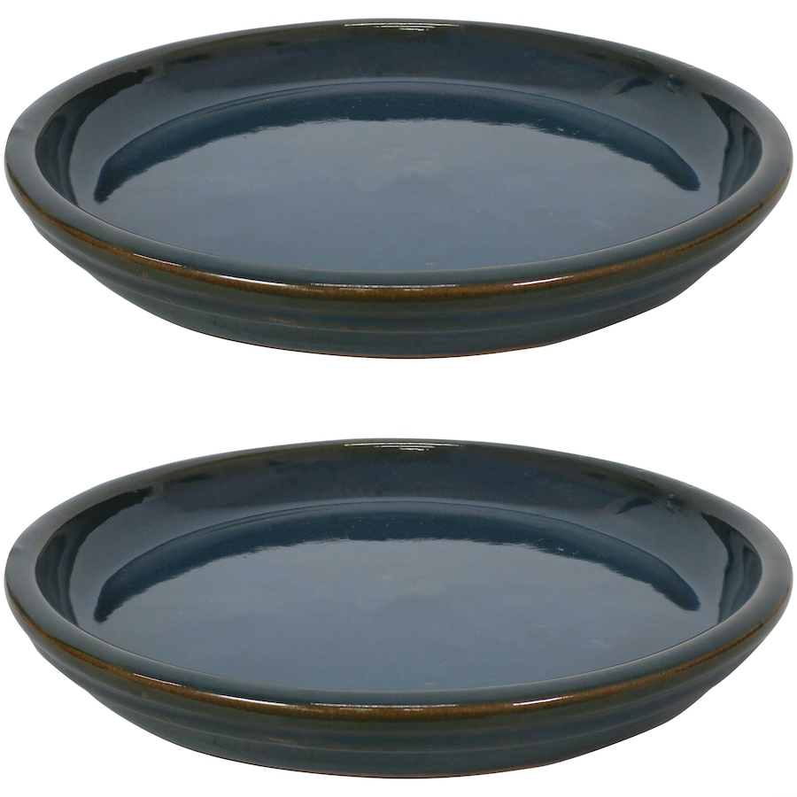 Image 899557_ST02.jpg, Product 899-557 / Price $77.95 - $138.45, Set of 2 Outdoor Glazed Ceramic Planter Saucers from Sunnydaze Décor on TSC.ca's Home & Garden department