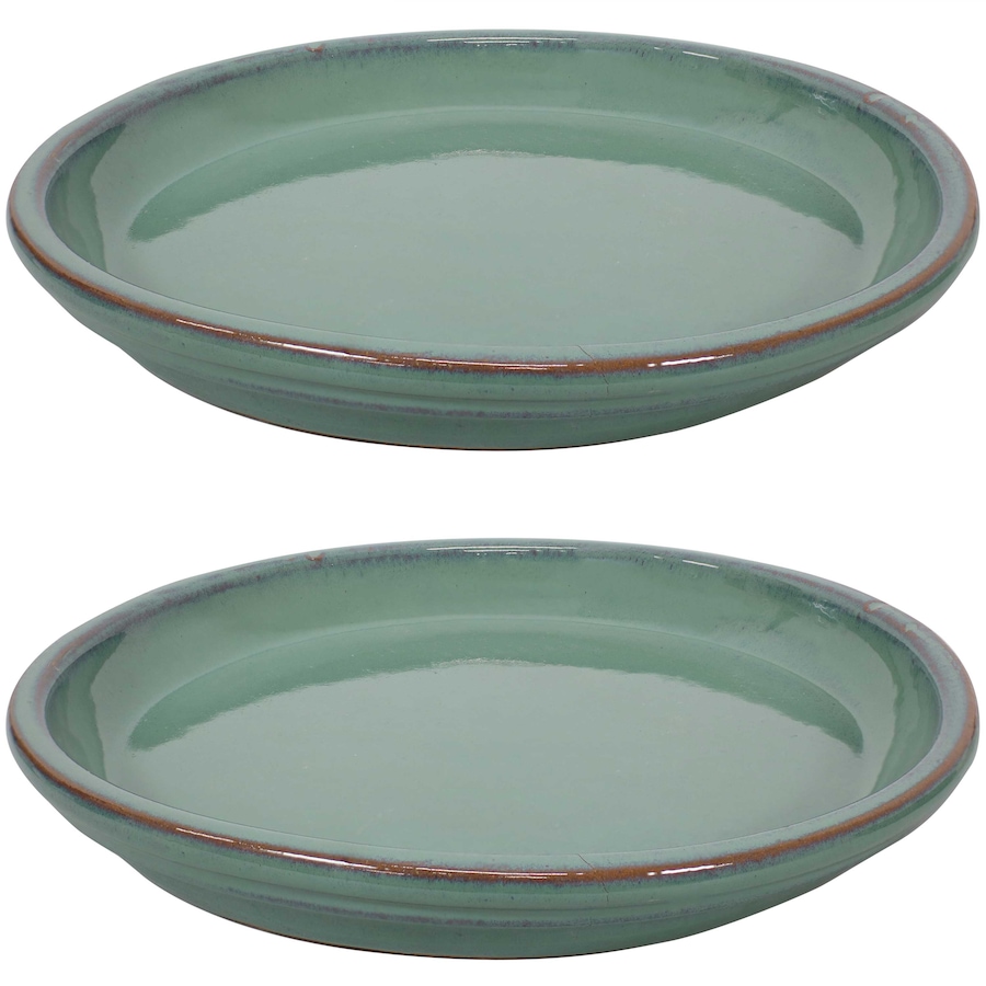 Image 899557_ST04.jpg, Product 899-557 / Price $77.95 - $138.45, Set of 2 Outdoor Glazed Ceramic Planter Saucers from Sunnydaze Décor on TSC.ca's Home & Garden department