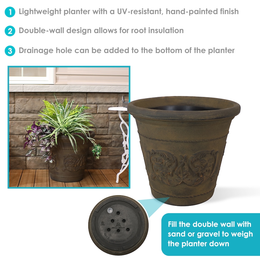 Image 899564_ALTMORE15.jpg, Product 899-564 / Price $151.35 - $395.85, Anjelica Double-Walled Flower Pot Planter - 20" from Sunnydaze Décor on TSC.ca's Home & Garden department