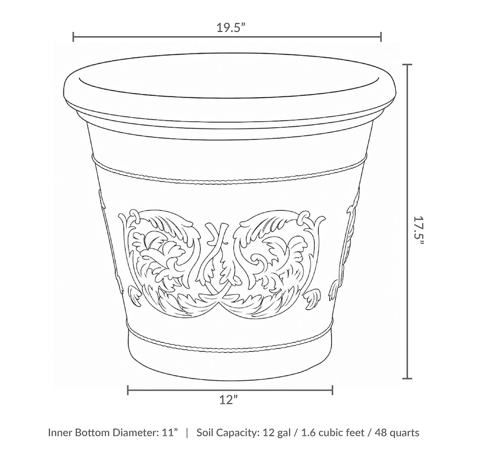 Image 899564_ALTMORE21.jpg, Product 899-564 / Price $151.35 - $395.85, Anjelica Double-Walled Flower Pot Planter - 20" from Sunnydaze Décor on TSC.ca's Home & Garden department