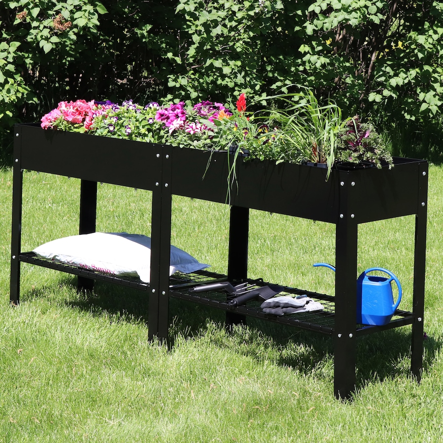 Image 899569_ALTMORE18.jpg, Product 899-569 / Price $276.45, Raised Steel Garden Bed with Mesh Shelf from Sunnydaze Décor on TSC.ca's Home & Garden department