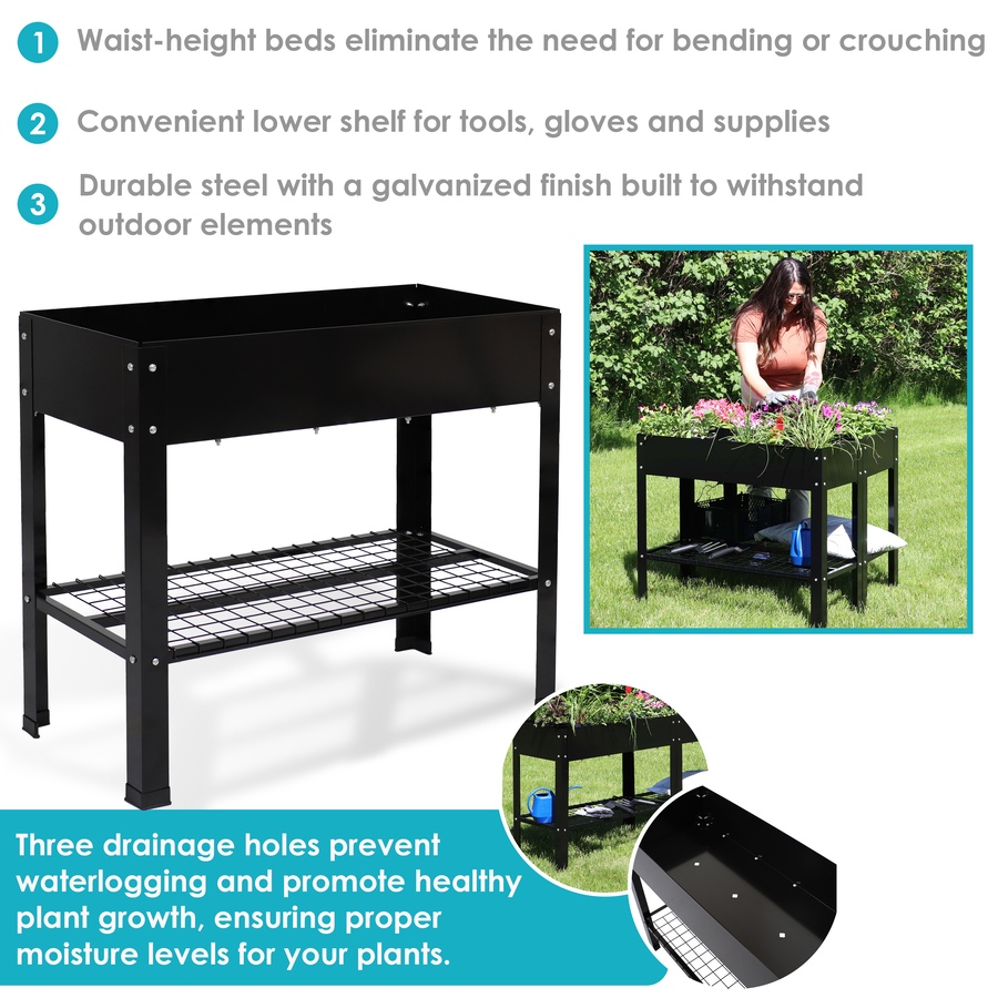 Image 899569_ALTMORE2.jpg, Product 899-569 / Price $276.45, Raised Steel Garden Bed with Mesh Shelf from Sunnydaze Décor on TSC.ca's Home & Garden department