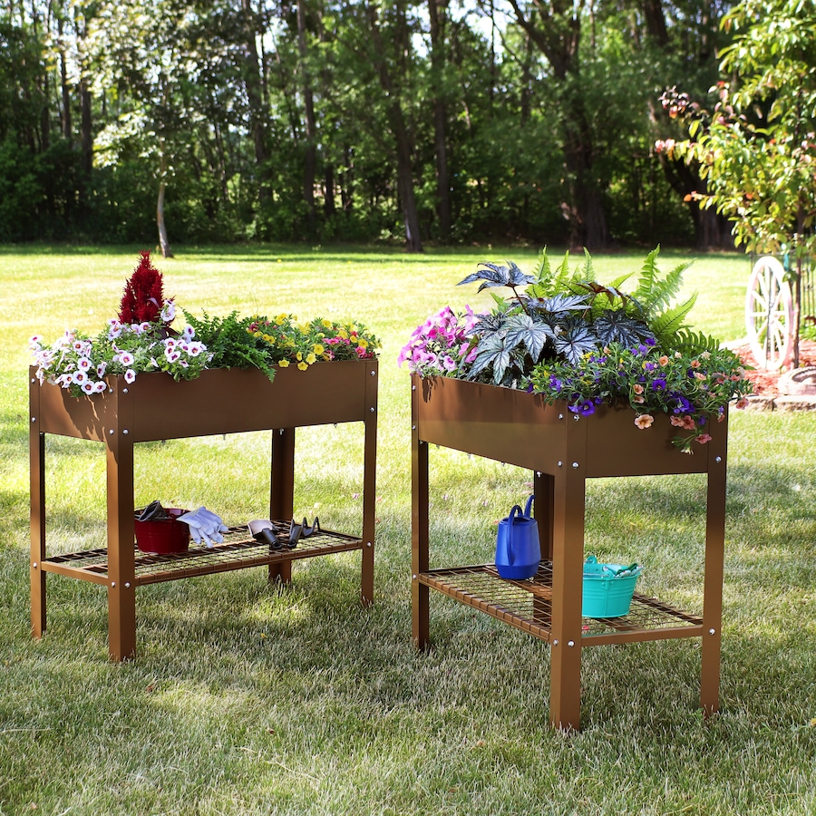 Image 899569_ALTMORE21.jpg, Product 899-569 / Price $276.45, Raised Steel Garden Bed with Mesh Shelf from Sunnydaze Décor on TSC.ca's Home & Garden department