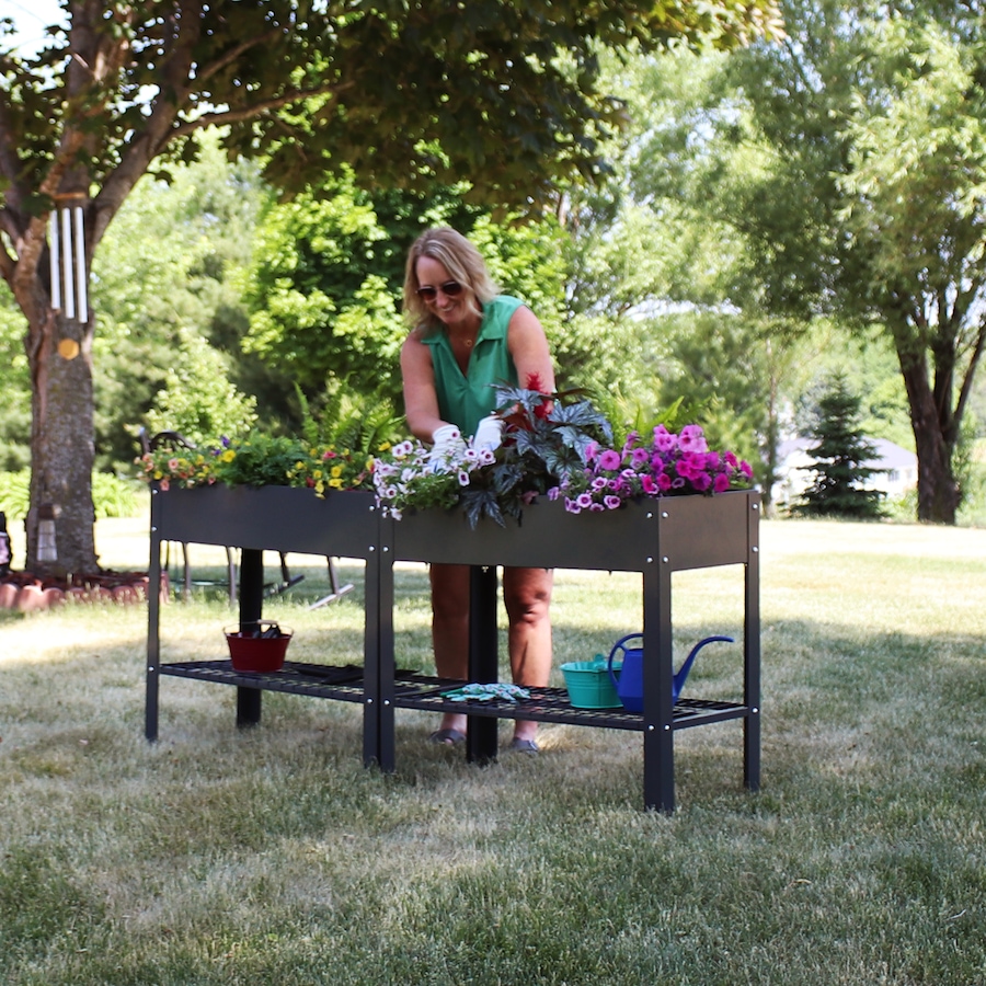 Image 899569_ALTMORE31.jpg, Product 899-569 / Price $276.45, Raised Steel Garden Bed with Mesh Shelf from Sunnydaze Décor on TSC.ca's Home & Garden department
