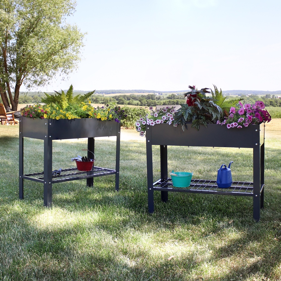 Image 899569_ALTMORE38.jpg, Product 899-569 / Price $276.45, Raised Steel Garden Bed with Mesh Shelf from Sunnydaze Décor on TSC.ca's Home & Garden department