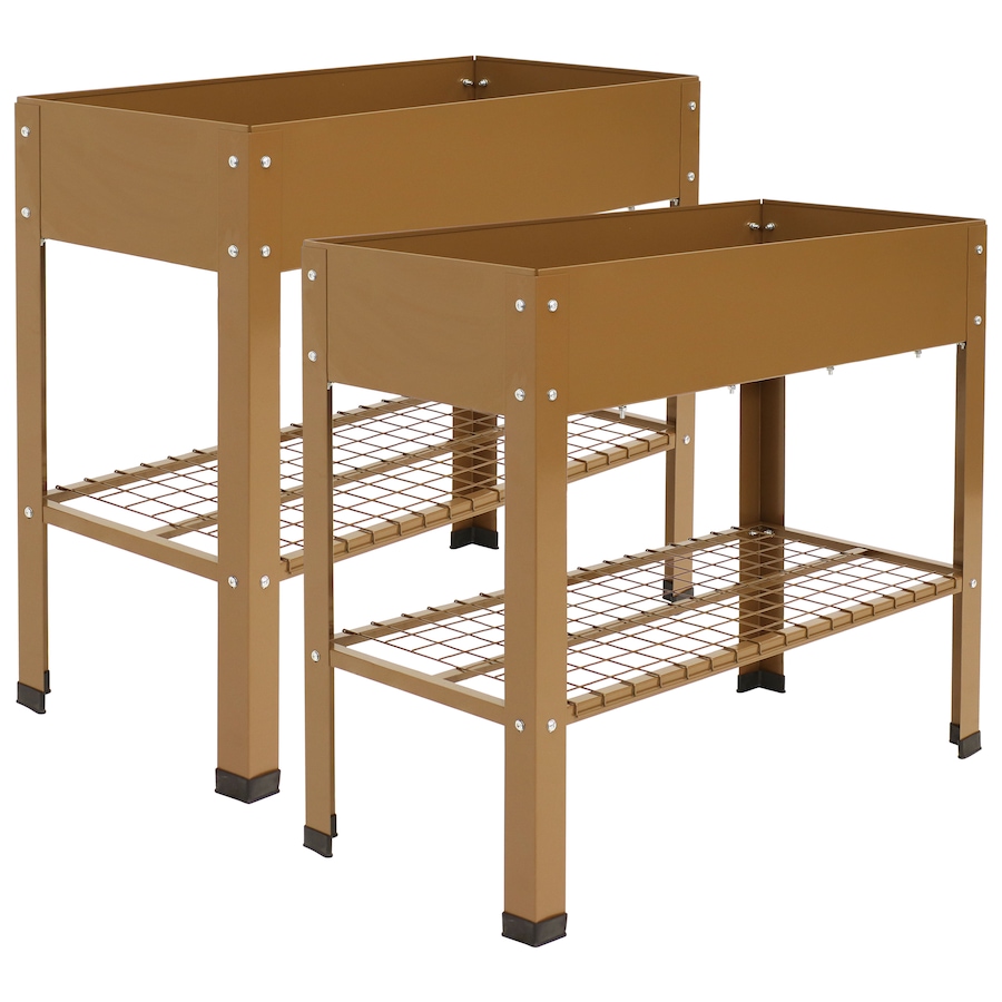 Image 899569_ST02.jpg, Product 899-569 / Price $276.45, Raised Steel Garden Bed with Mesh Shelf from Sunnydaze Décor on TSC.ca's Home & Garden department