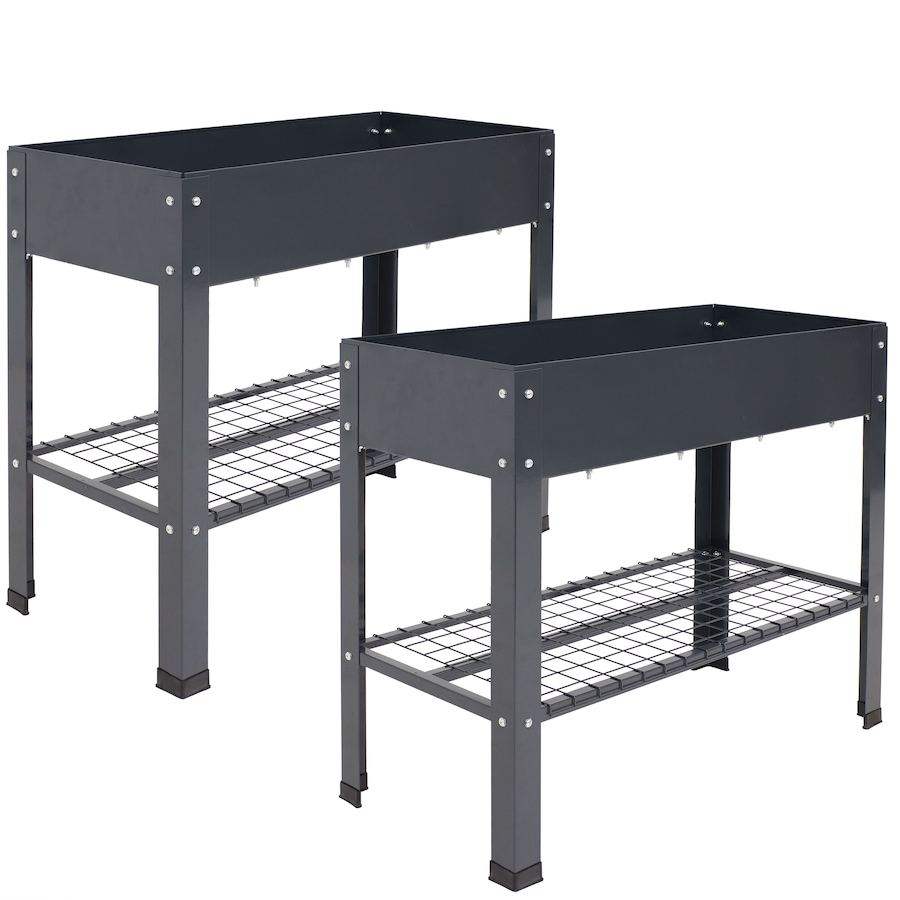 Image 899569_ST03.jpg, Product 899-569 / Price $276.45, Raised Steel Garden Bed with Mesh Shelf from Sunnydaze Décor on TSC.ca's Home & Garden department