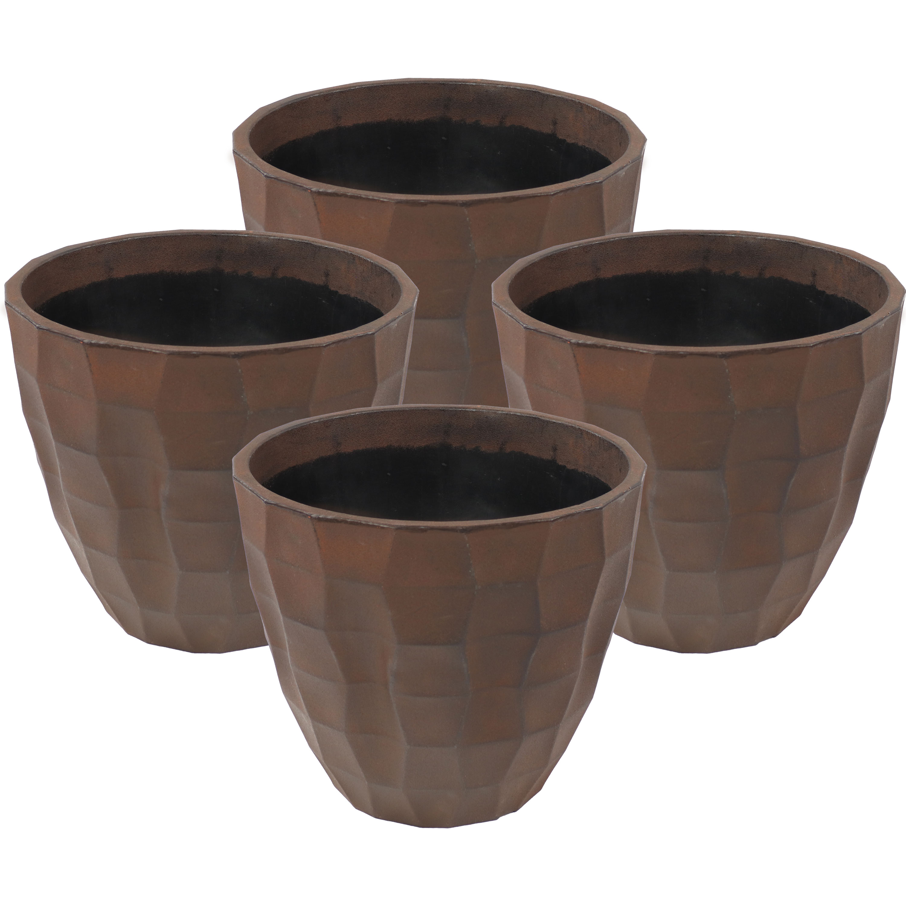 Pebbled Polyresin Indoor/Outdoor Planter - Dark Brown - 16