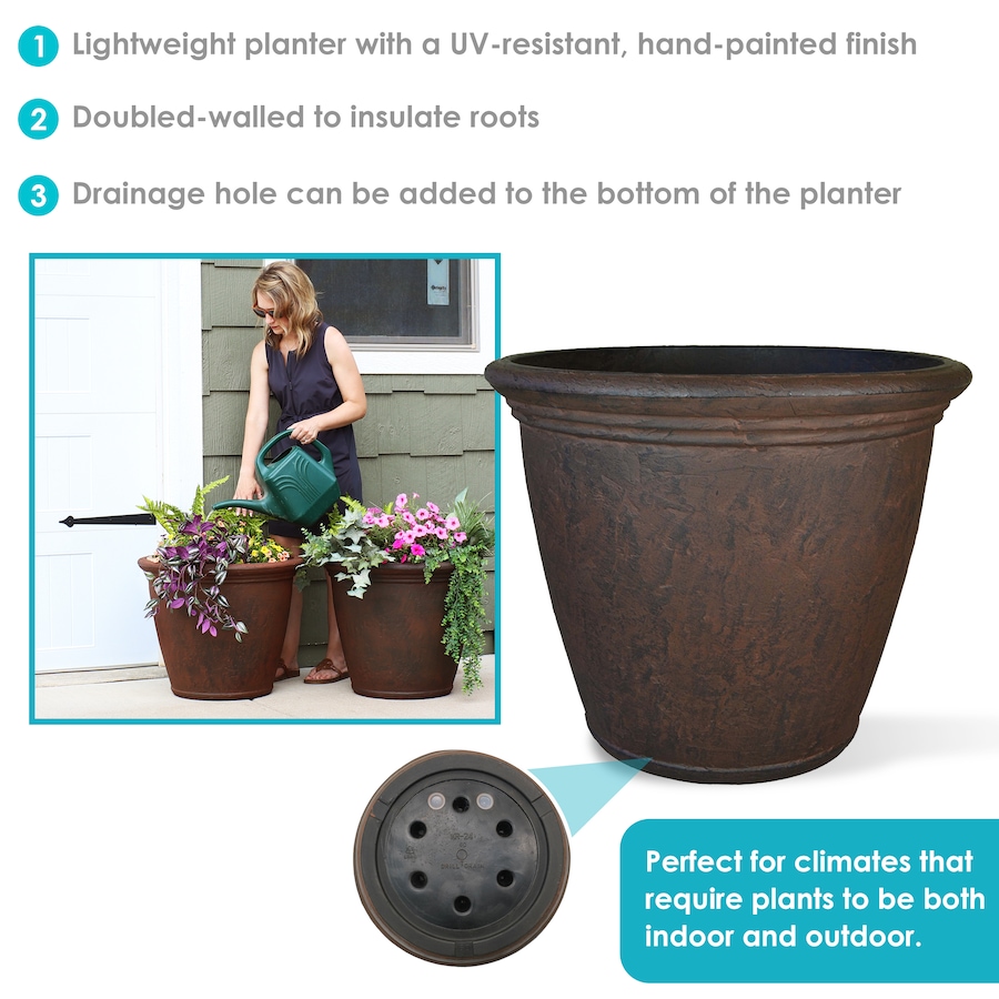 Image 899580_ALTMORE2.jpg, Product 899-580 / Price $173.65 - $415.35, Anjelica Double-Walled Flower Pot Planter - 24" from Sunnydaze Décor on TSC.ca's Home & Garden department