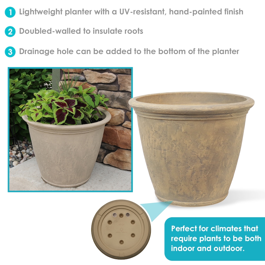 Image 899580_ALTMORE34.jpg, Product 899-580 / Price $173.65 - $415.35, Anjelica Double-Walled Flower Pot Planter - 24" from Sunnydaze Décor on TSC.ca's Home & Garden department