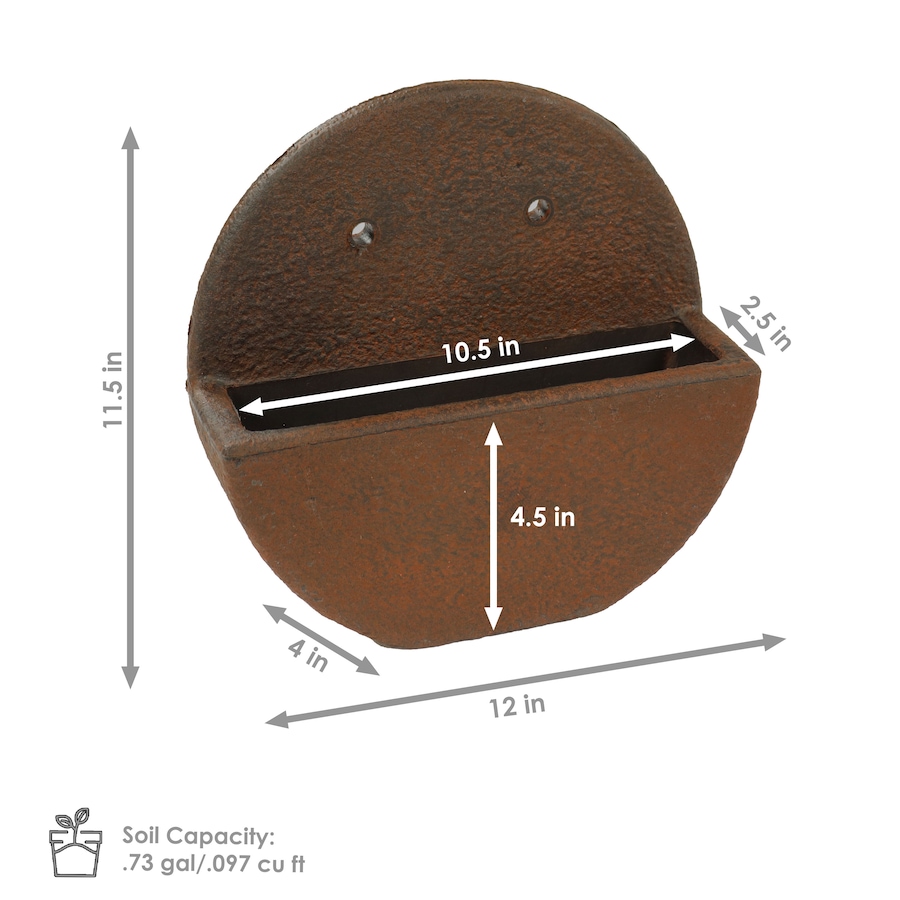 Image 899598_ALTMORE3.jpg, Product 899-598 / Price $74.45, Round Wall-Mounted Indoor/Outdoor Planter - Dark Brown - 12" from Sunnydaze DĂŠcor on TSC.ca's Home & Garden department