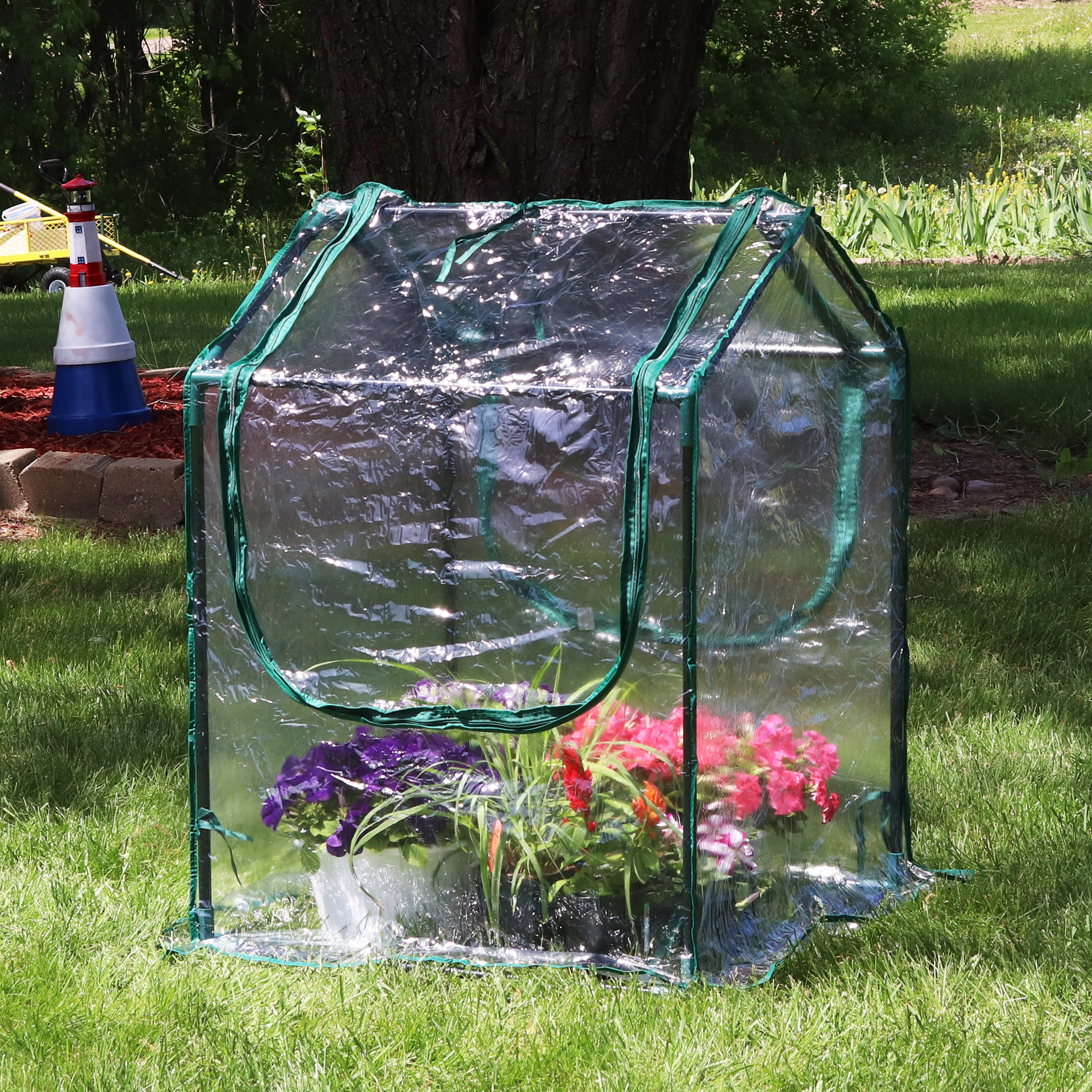 Outdoor Mini Greenhouse with 2 Zippered Side Doors - TSC.ca