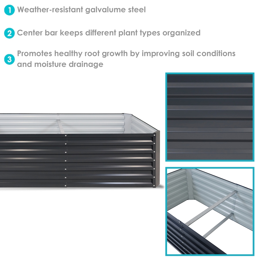 Image 899605_ALTMORE20.jpg, Product 899-605 / Price $215.45, 71" Galvalume Steel Rectangular Raised Garden Bed from Sunnydaze DĂŠcor on TSC.ca's Home & Garden department
