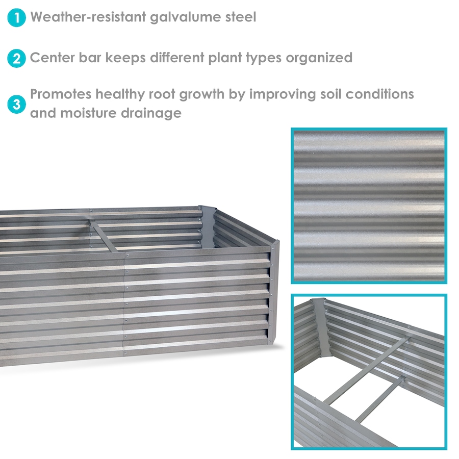 Image 899605_ALTMORE26.jpg, Product 899-605 / Price $215.45, 71" Galvalume Steel Rectangular Raised Garden Bed from Sunnydaze DĂŠcor on TSC.ca's Home & Garden department