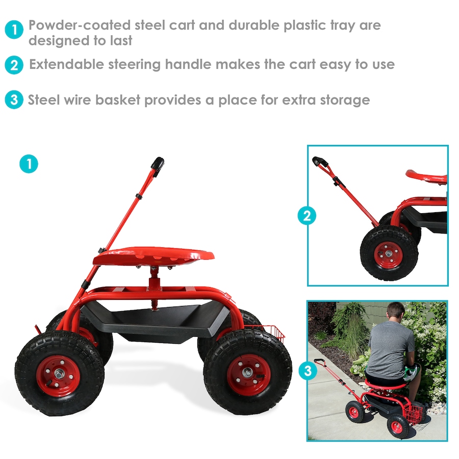 Image 899695_ALTMORE33.jpg, Product 899-695 / Price $247.35, Rolling Garden Cart with Extendable Handle from Sunnydaze Décor on TSC.ca's Home & Garden department