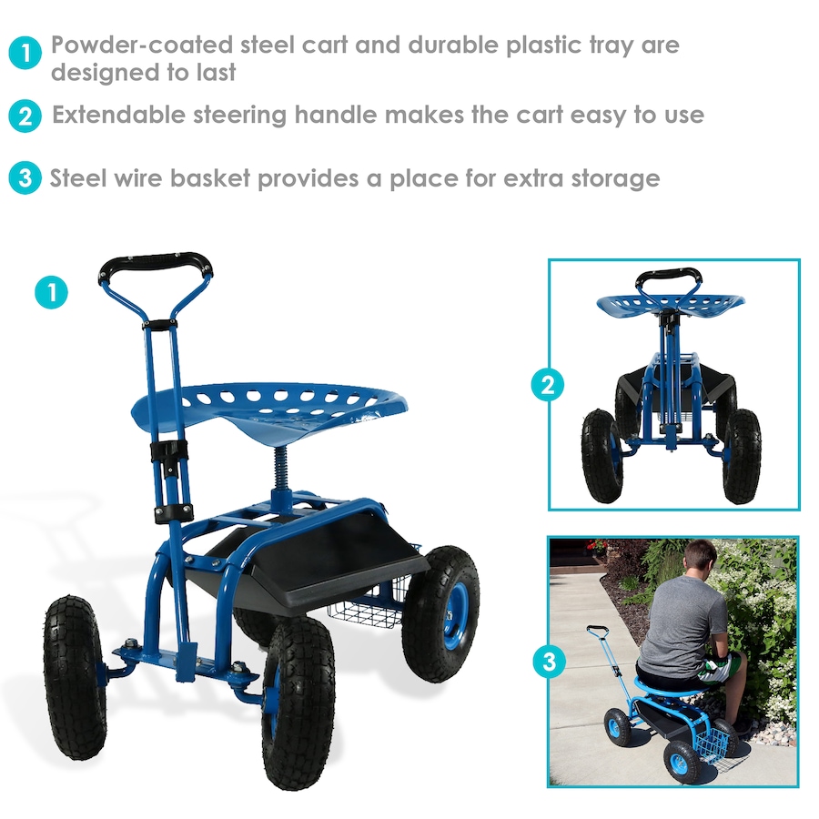 Image 899695_ALTMORE39.jpg, Product 899-695 / Price $247.35, Rolling Garden Cart with Extendable Handle from Sunnydaze Décor on TSC.ca's Home & Garden department