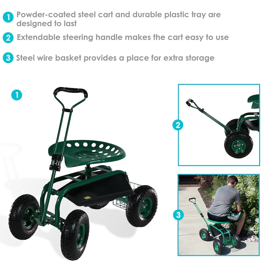 Image 899695_ALTMORE46.jpg, Product 899-695 / Price $247.35, Rolling Garden Cart with Extendable Handle from Sunnydaze Décor on TSC.ca's Home & Garden department