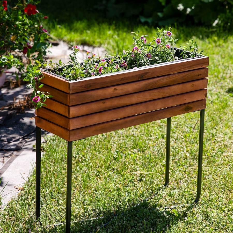 Image 899710_ALTMORE1.jpg, Product 899-710 / Price $162.85, Acacia Wood Slatted Planter Box with Oil-Stained Finish from Sunnydaze Décor on TSC.ca's Home & Garden department