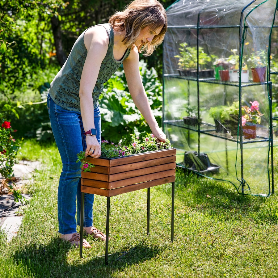 Image 899710_ALTMORE11.jpg, Product 899-710 / Price $162.85, Acacia Wood Slatted Planter Box with Oil-Stained Finish from Sunnydaze Décor on TSC.ca's Home & Garden department