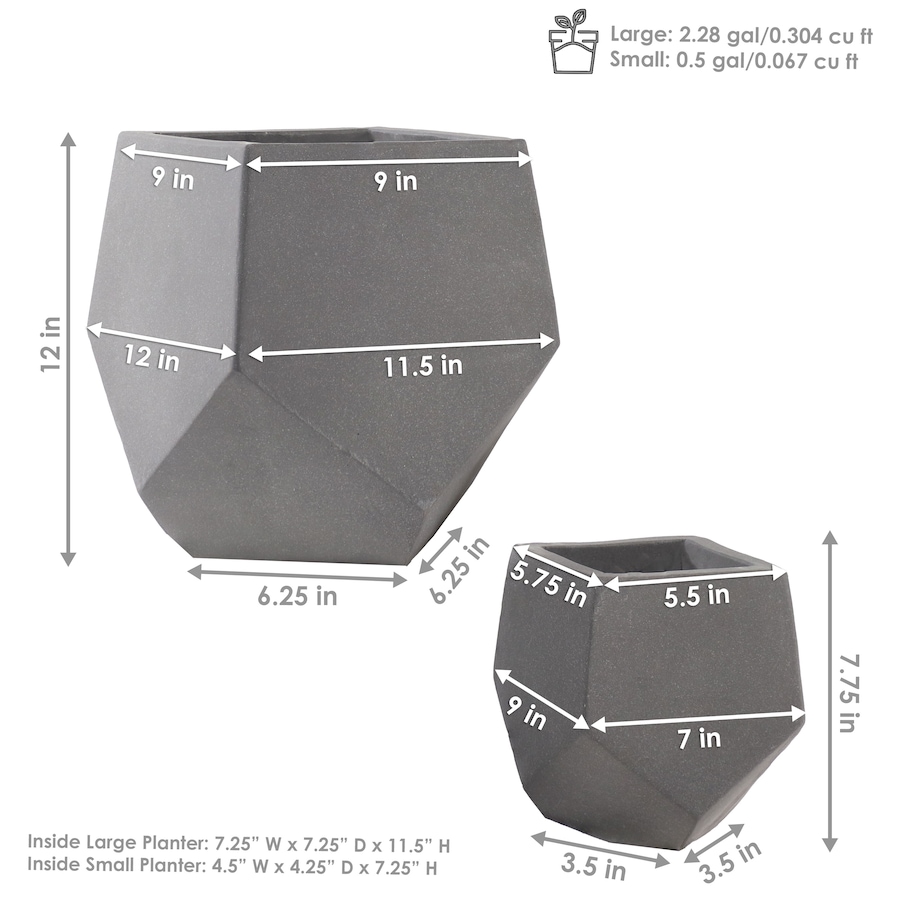 Image 899729_ALTMORE19.jpg, Product 899-729 / Price $134.55, 2-Piece Lightweight Cement Planters - Moondust from Sunnydaze Décor on TSC.ca's Home & Garden department