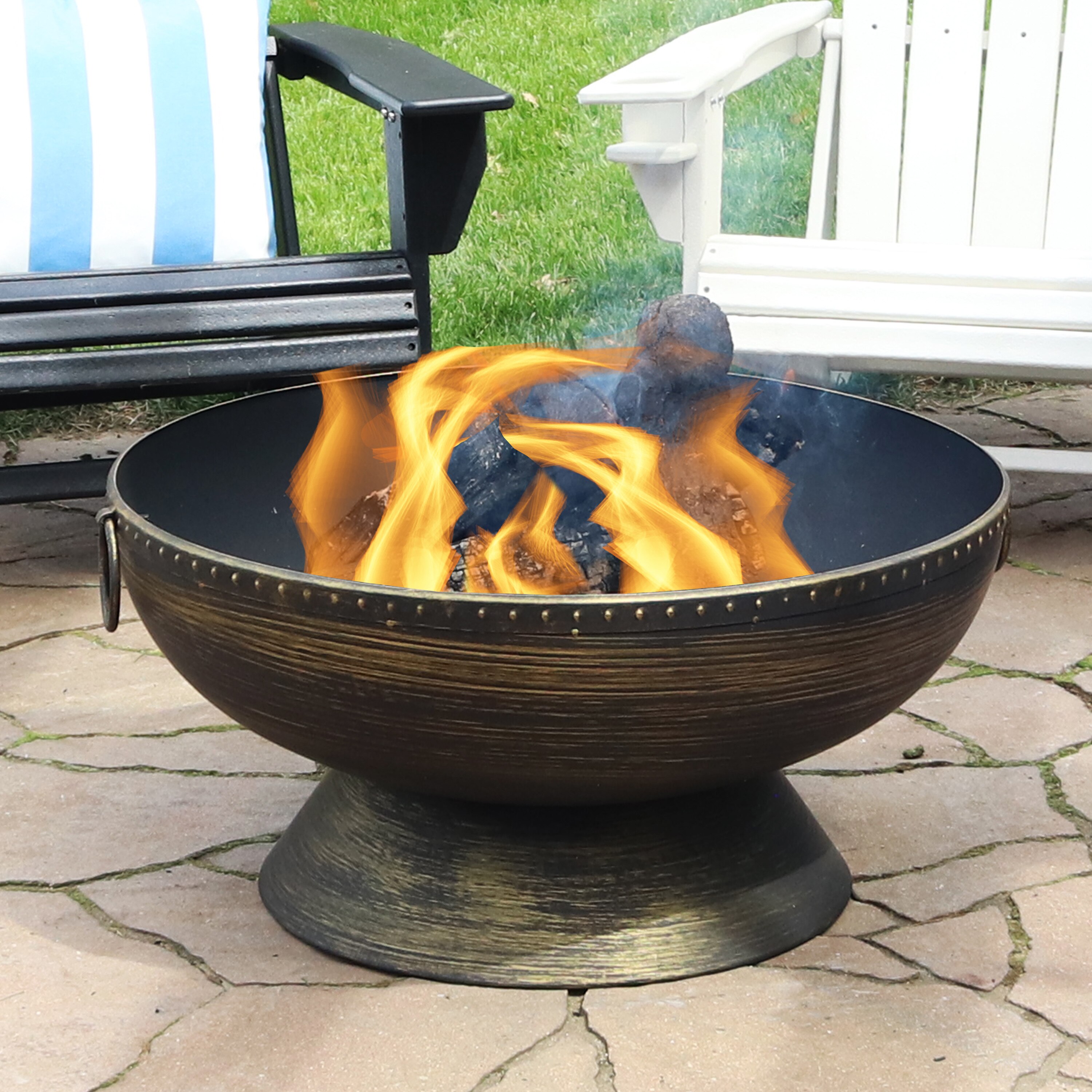 Fire Bowl Fire Pit with Handles & Spark Screen - 30-Inch - Online