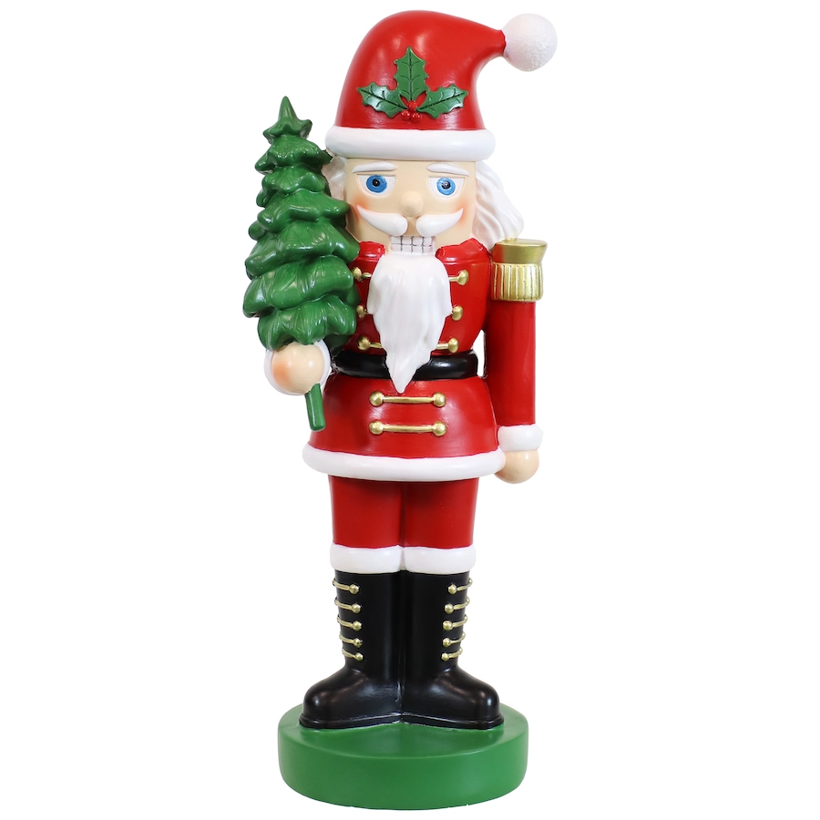 Image 899894.jpg, Product 899-894 / Price $76.05, Santa Claus with Tree Indoor Nutcracker Christmas Statue - 17-Inch from Sunnydaze Décor on TSC.ca's Home & Garden department