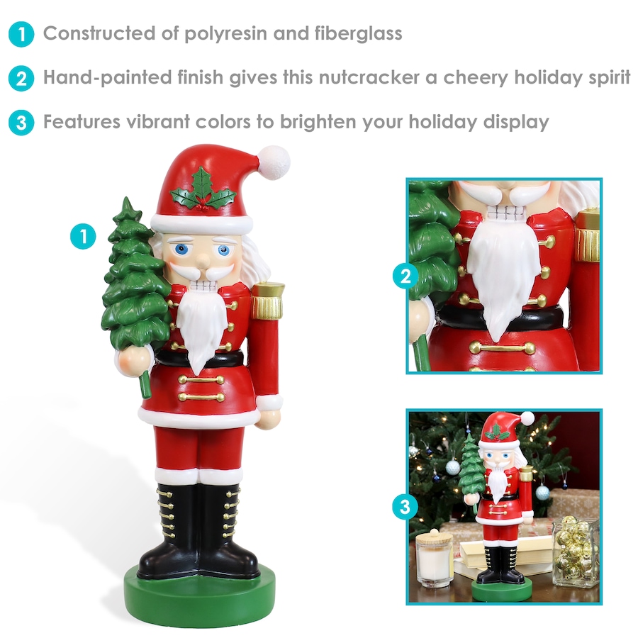 Image 899894_ALTMORE2.jpg, Product 899-894 / Price $76.05, Santa Claus with Tree Indoor Nutcracker Christmas Statue - 17-Inch from Sunnydaze Décor on TSC.ca's Home & Garden department