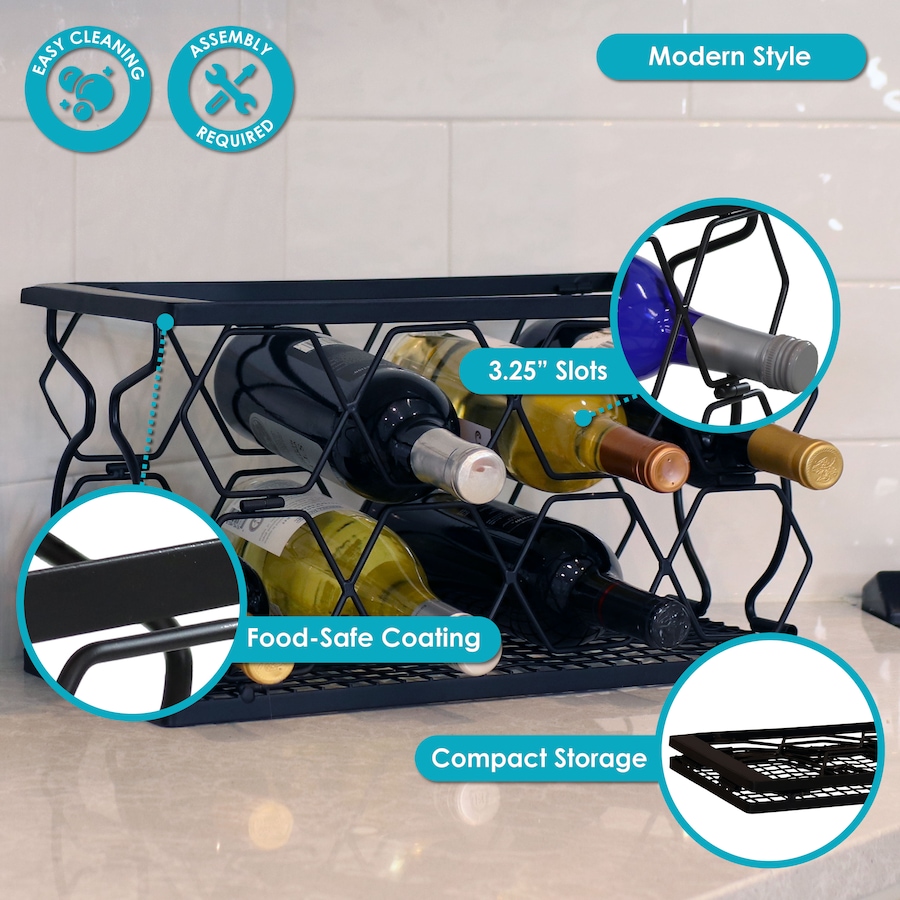 Image 899898_ALTMORE2.jpg, Product 899-898 / Price $67.15, Collapsible Tabletop Wine Rack with Nonslip Feet - Black from Sunnydaze Décor on TSC.ca's Home & Garden department