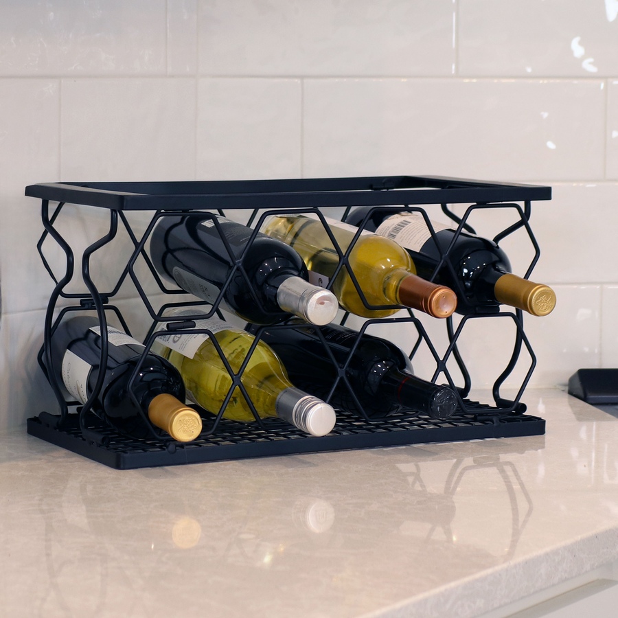 Image 899898_ALTMORE21.jpg, Product 899-898 / Price $67.15, Collapsible Tabletop Wine Rack with Nonslip Feet - Black from Sunnydaze Décor on TSC.ca's Home & Garden department