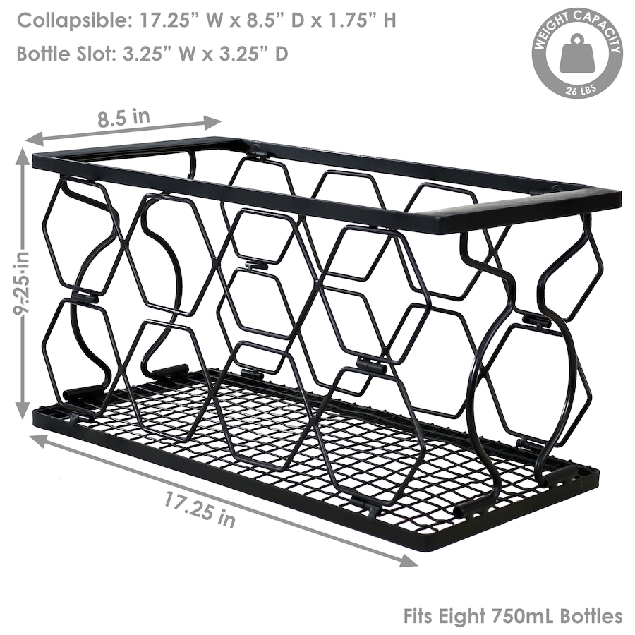 Image 899898_ALTMORE22.jpg, Product 899-898 / Price $67.15, Collapsible Tabletop Wine Rack with Nonslip Feet - Black from Sunnydaze Décor on TSC.ca's Home & Garden department