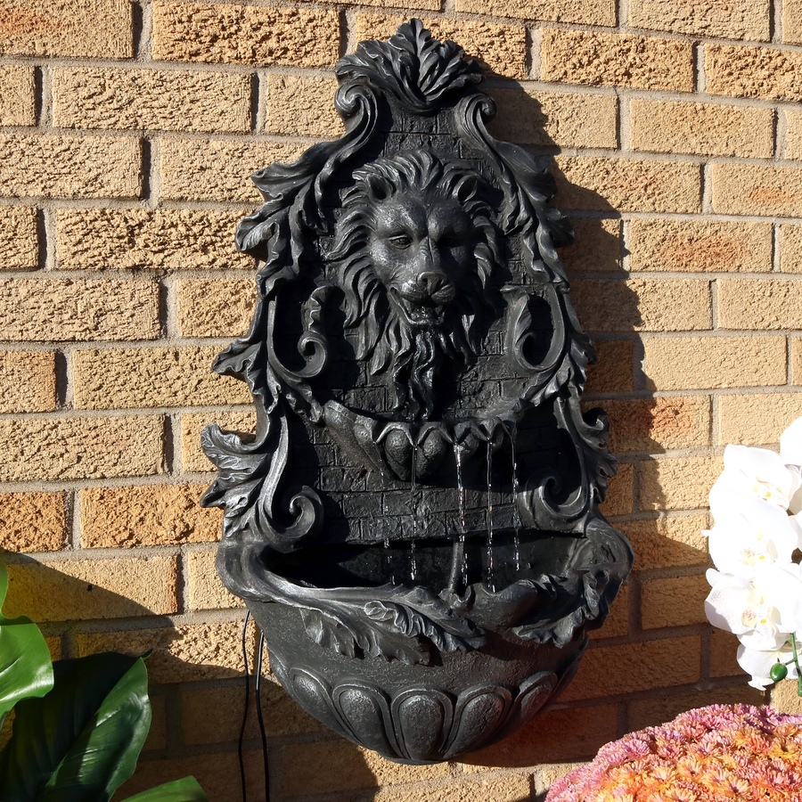Image 899937_ALTMORE1.jpg, Product 899-937 / Price $465.35, Stoic Courage Lion Head Solar Wall Fountain - Battery Backup - 30-Inch from Sunnydaze Décor on TSC.ca's Home & Garden department