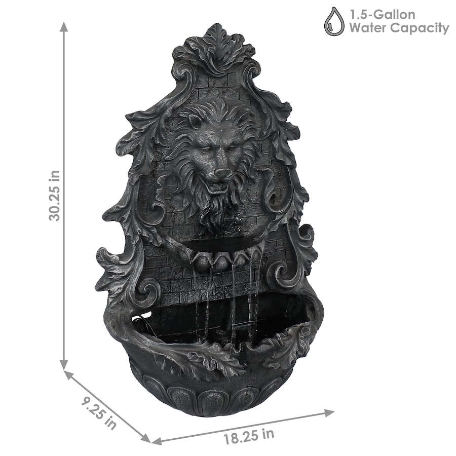 Image 899937_ALTMORE3.jpg, Product 899-937 / Price $465.35, Stoic Courage Lion Head Solar Wall Fountain - Battery Backup - 30-Inch from Sunnydaze Décor on TSC.ca's Home & Garden department