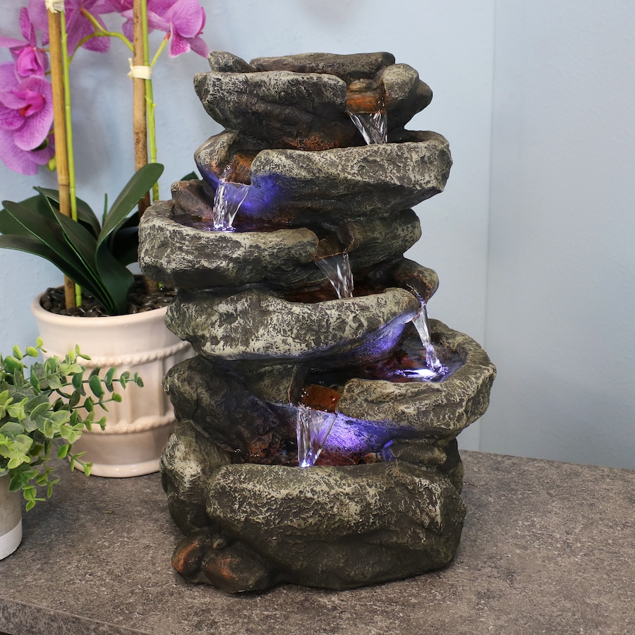 Image 899948_ALTMORE1.jpg, Product 899-948 / Price $136.05, Six-Tier Stone Falls Tabletop Fountain from Sunnydaze Décor on TSC.ca's Home & Garden department