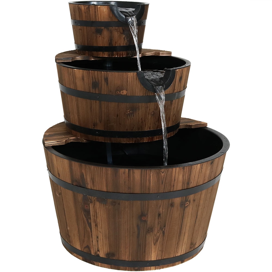 Image 899953.jpg, Product 899-953 / Price $498.65, Three-Tier Stacked Wooden Barrel Fountain from Sunnydaze DĂŠcor on TSC.ca's Home & Garden department