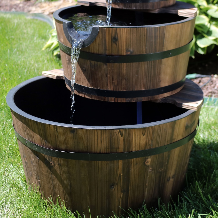 Image 899953_ALTMORE18.jpg, Product 899-953 / Price $498.65, Three-Tier Stacked Wooden Barrel Fountain from Sunnydaze DĂŠcor on TSC.ca's Home & Garden department