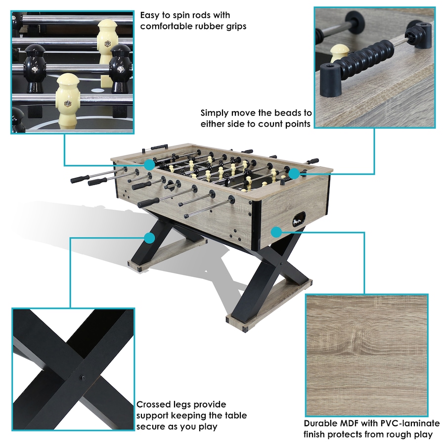 Image 899967_ALTMORE2.jpg, Product 899-967 / Price $693.05, Delano Indoor Foosball Table with Gray Wood Look - 54.5-Inch from Sunnydaze Décor on TSC.ca's Home & Garden department
