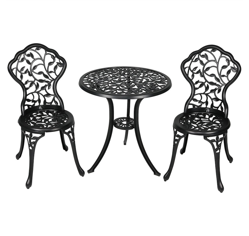Image 899985.jpg, Product 899-985 / Price $395.85, 3-Piece Cast Aluminum Patio Bistro Set - Black from Sunnydaze Décor on TSC.ca's Home & Garden department