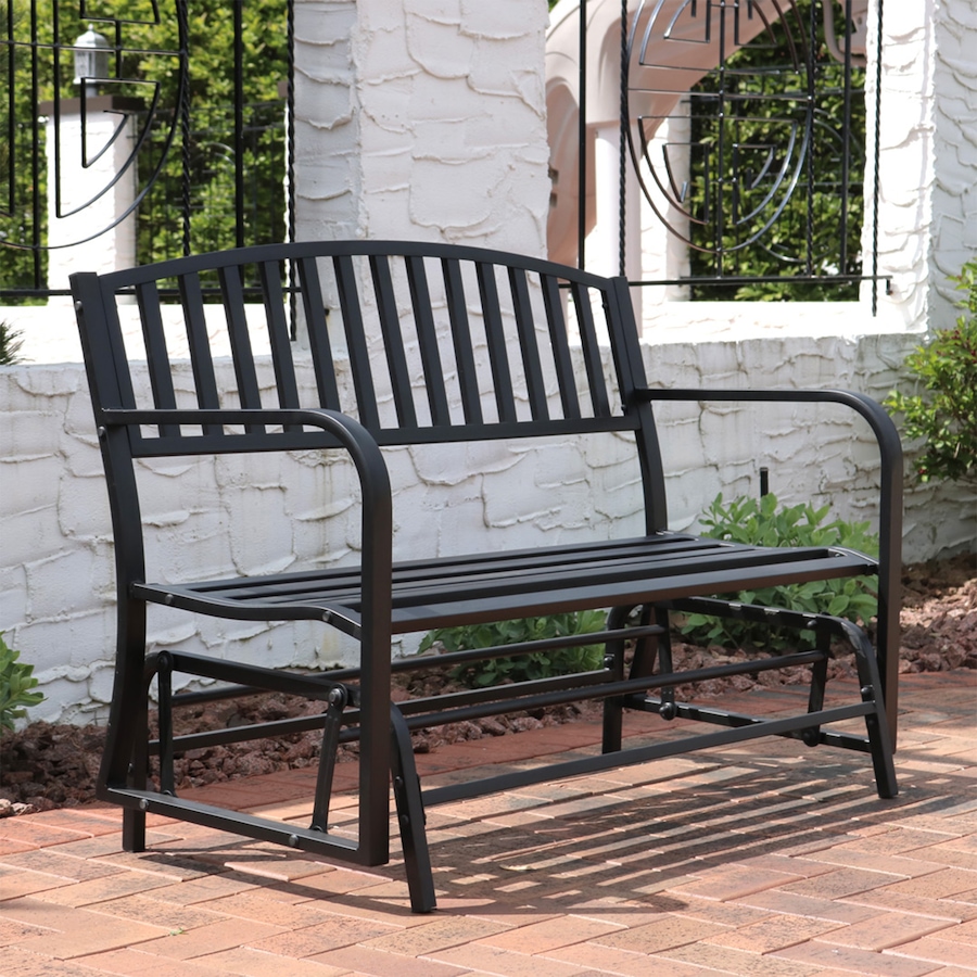 Image 899999_ALTMORE1.jpg, Product 899-999 / Price $381.95, Black Steel Patio Glider Bench - 50-Inch from Sunnydaze Décor on TSC.ca's Home & Garden department