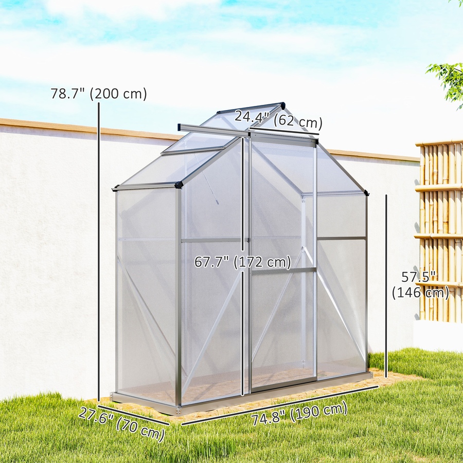 Image 904406_ALTMORE2.jpg, Product 904-406 / Price $199.99, Outsunny 6' x 2.5' Polycarbonate Greenhouse Aluminium Walk-in Green House from Outsunny on TSC.ca's Home & Garden department