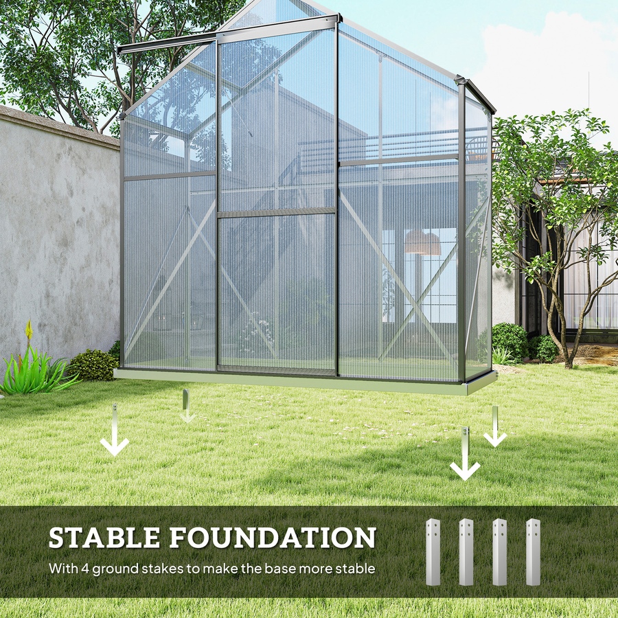 Image 904406_ALTMORE4.jpg, Product 904-406 / Price $199.99, Outsunny 6' x 2.5' Polycarbonate Greenhouse Aluminium Walk-in Green House from Outsunny on TSC.ca's Home & Garden department