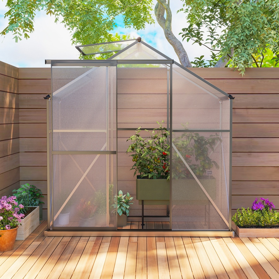 Image 904406_ALTMORE8.jpg, Product 904-406 / Price $199.99, Outsunny 6' x 2.5' Polycarbonate Greenhouse Aluminium Walk-in Green House from Outsunny on TSC.ca's Home & Garden department