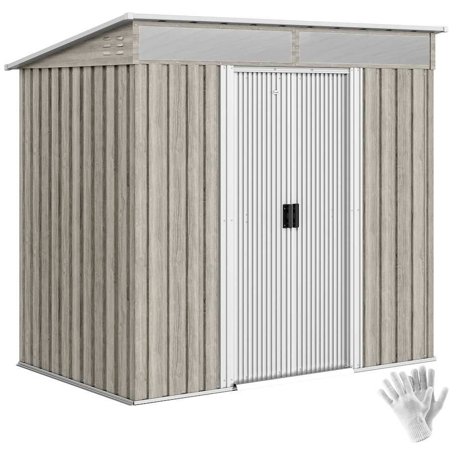 Image 904407.jpg, Product 904-407 / Price $326.99, Outsunny 6.5'x4' Lockable Outdoor Storage Shed w/ Foundation Sliding Doors from Outsunny on TSC.ca's Home & Garden department