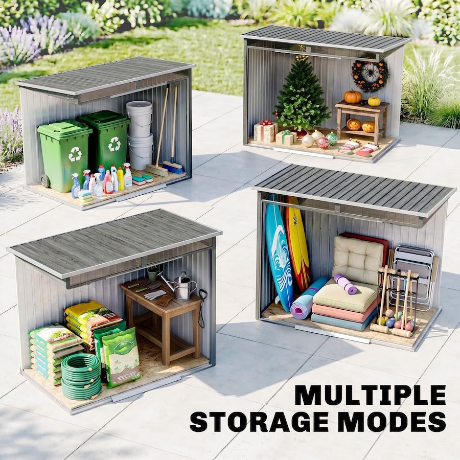 Image 904407_ALTMORE12.jpg, Product 904-407 / Price $326.99, Outsunny 6.5'x4' Lockable Outdoor Storage Shed w/ Foundation Sliding Doors from Outsunny on TSC.ca's Home & Garden department