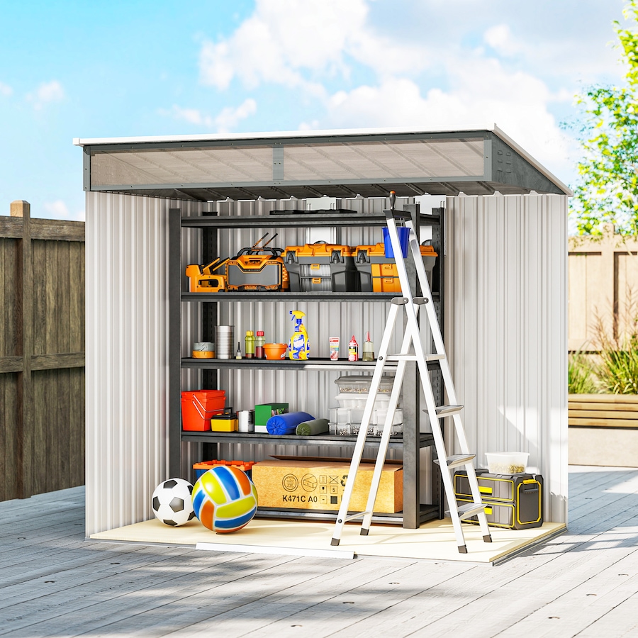 Image 904407_ALTMORE13.jpg, Product 904-407 / Price $326.99, Outsunny 6.5'x4' Lockable Outdoor Storage Shed w/ Foundation Sliding Doors from Outsunny on TSC.ca's Home & Garden department