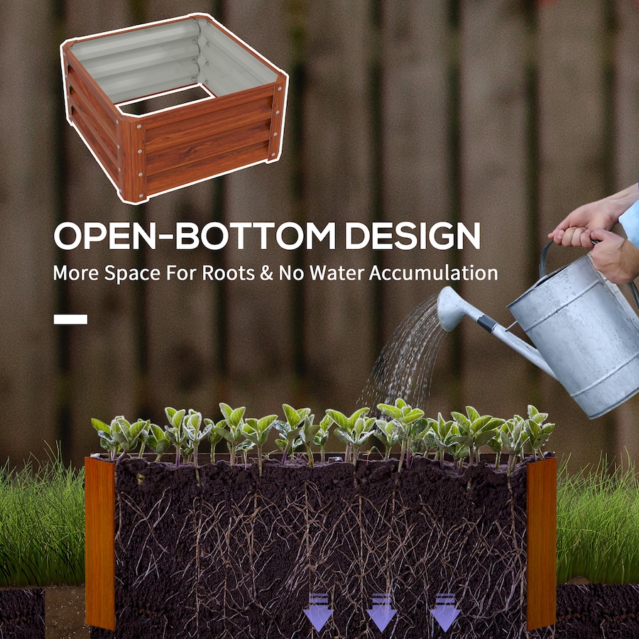 Image 904411_ALTMORE4.jpg, Product 904-411 / Price $72.99, Outsunny Raised Garden Beds Set of 2, Galvanized Planter Box, Dark Brown Wood Effect from Outsunny on TSC.ca's Home & Garden department