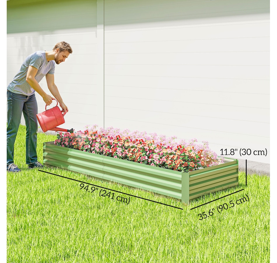 Image 904418_ALTMORE10.jpg, Product 904-418 / Price $66.99, Outsunny Galvanized Raised Garden Bed Metal Planter Box Easy Quick Setup Green from Outsunny on TSC.ca's Home & Garden department