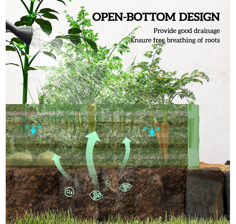 Image 904418_ALTMORE11.jpg, Product 904-418 / Price $66.99, Outsunny Galvanized Raised Garden Bed Metal Planter Box Easy Quick Setup Green from Outsunny on TSC.ca's Home & Garden department