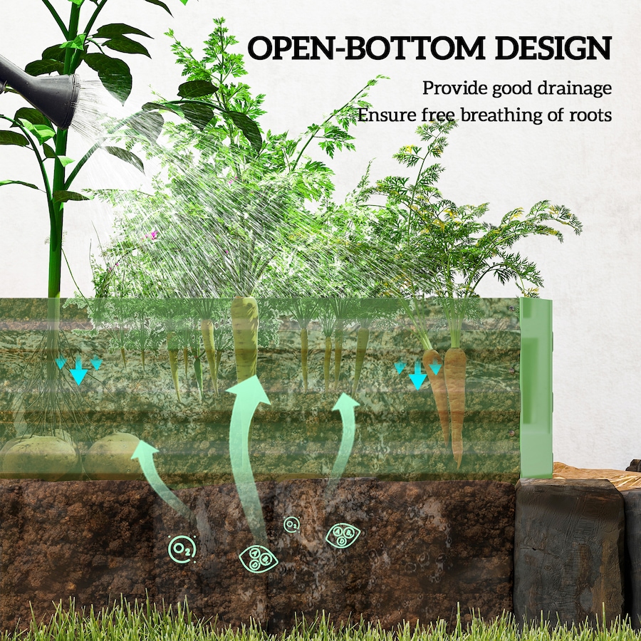 Image 904418_ALTMORE11.jpg, Product 904-418 / Price $69.99, Outsunny Galvanized Raised Garden Bed Metal Planter Box Easy Quick Setup Green from Outsunny on TSC.ca's Home & Garden department